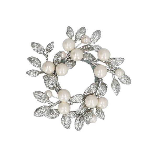 Gisela Graham Glitter &amp; Pearl Candle Ring image 0