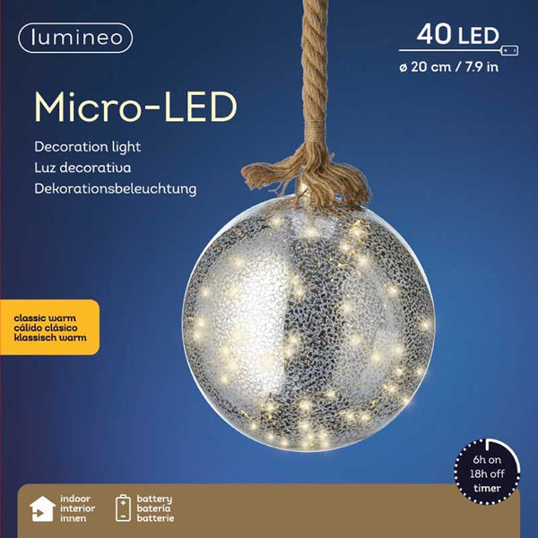 Lumineo Micro LED Hanging Glass Ball image 2