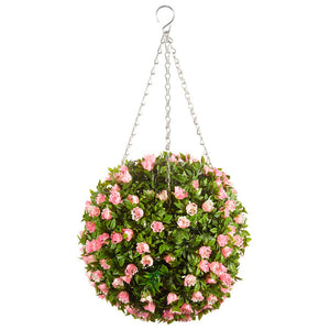 Smart Garden 30cm Artificial Topiary Pink Rose Ball image 1