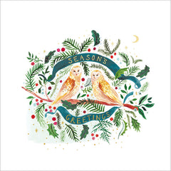 Woodmansterne Two Owls On A Branch Christmas Card image 0