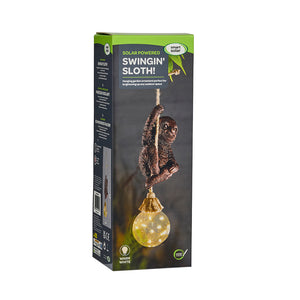 Smart Garden Solar Lit Hanging Garden Ornament - Swingin' Sloth image 3