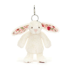 Jellycat Blossom Cream Bunny Bag Charm - Berry image 2