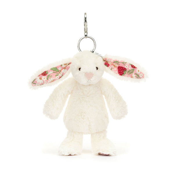 Jellycat Blossom Cream Bunny Bag Charm - Berry image 2