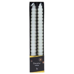 Decoris Cream Stacked Ellipsoid Dinner Candles (Pack of 2) image 1