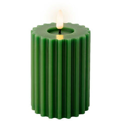 Lumineo Green Wax LED Carved Candle image 0