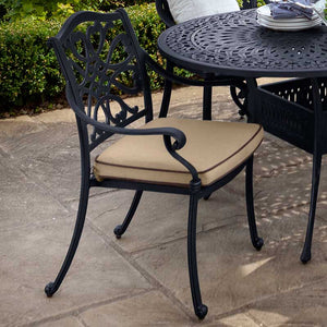 Hartman Capri 6 Seat Outdoor Dining Set in Bronze with Oval Table, Parasol & Base image 1