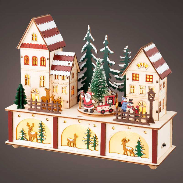 Lumineo LED Plywood Santa Village Scene image 2