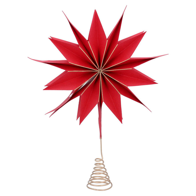 Gisela Graham Red Paper Tree Top Star image 0