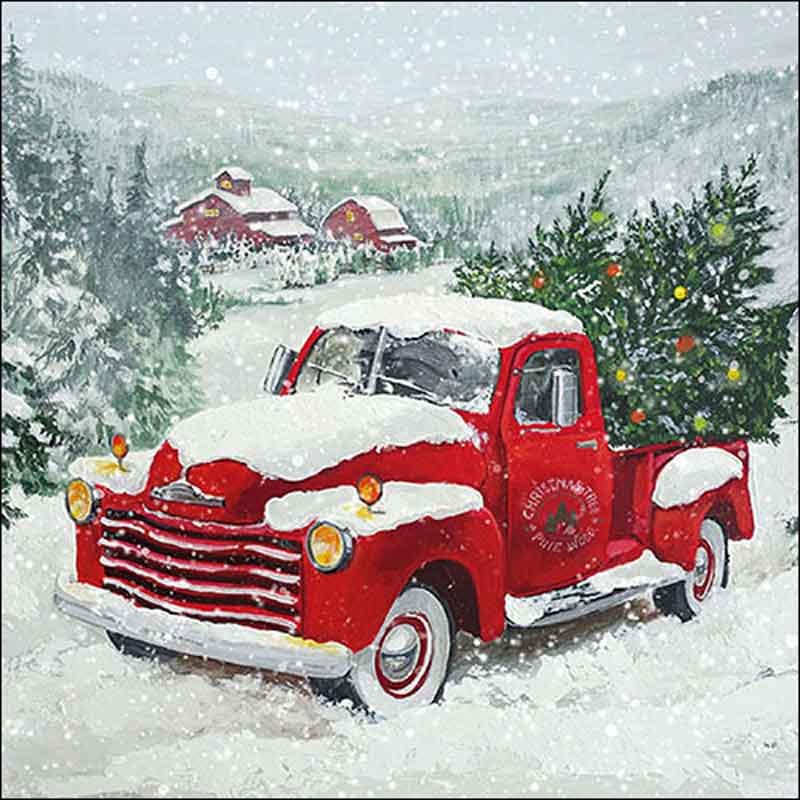 Ambiente Paper Napkins - Christmas Truck (Pack of 20) image 0