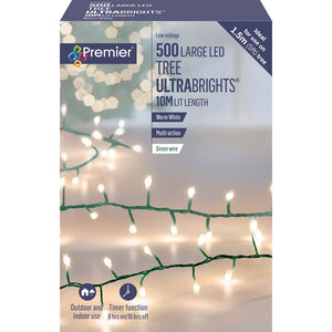 Premier 500 Multi-Action Large LED TREE ULTRABRIGHTS with Timer - Warm White image 1