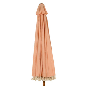 Round 2.5m Shanghai Garden Umbrella Parasol with Tassels - Peach image 3