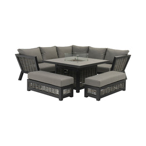 Bramblecrest Tuscan Corner Sofa Set with Square Firepit Table &amp; 2 Benches image 5