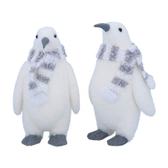 Gisela Graham White Penguin in Grey Stripe Scarf (Assorted Designs) image 0
