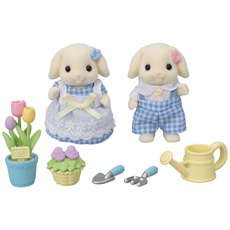 Sylvanian Families 'Blossom Gardening Set - Flora Rabbit Sister & Brother' image 0
