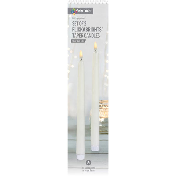 Premier Battery-Operated LED Taper Candles (Pack of 2) image 2