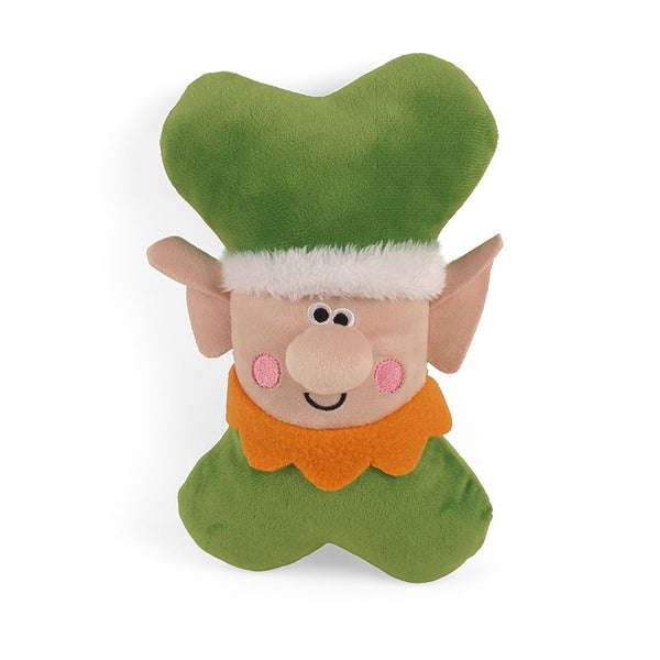 Zoon Squeaky Elf Bone Plush Dog Toy image 0