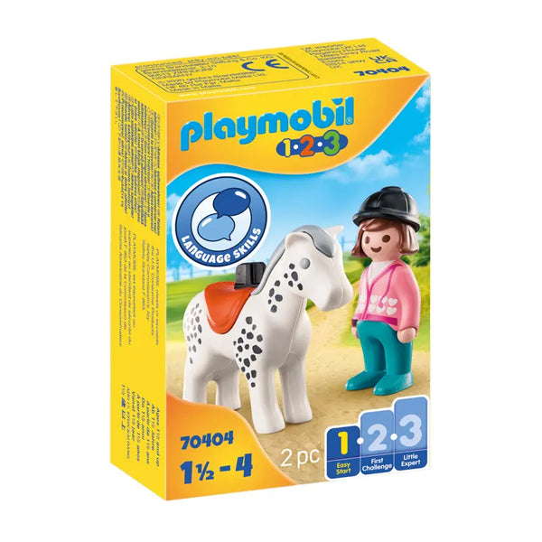 PLAYMOBIL 1.2.3 Rider with Horse For 18+ Months image 2