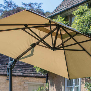 Bramblecrest Chichester 3 x 3m Square Cantilever Parasol in Sand with Granite Base &amp; Cover image 2