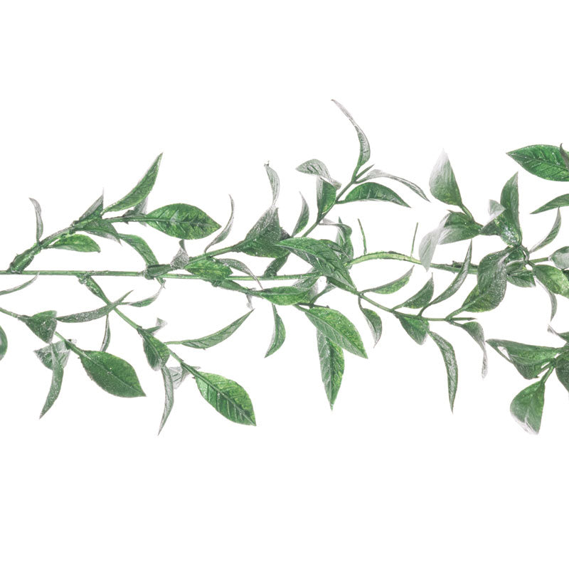 Floralsilk Dark Green Sparkle Mini Leaf Garland image 0