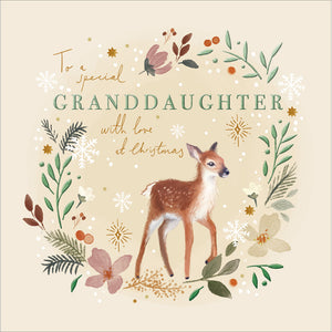 Woodmansterne Baby Deer Grandaughter Christmas Card image 0