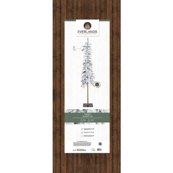 Everlands Alpine Fir Snowy Artificial Christmas Tree - 12ft image 4