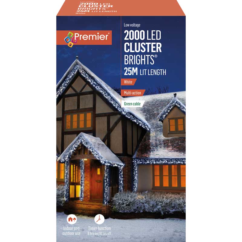 Premier 2000 Multi-Action LED CLUSTERBRIGHTS with Timer - White image 0