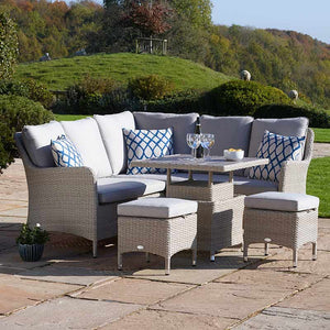 Bramblecrest Tetbury Mini Corner Sofa Set in Nutmeg with Dual Height Table &amp; 2 Stools image 0