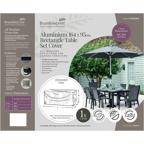 Bramblecrest Cover for Aluminium 6 Seat Rectangular Dining Set, 164cm x 95cm image 1