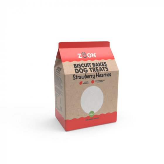 Zoon Biscuit Bakes Strawberry Hearties Dog Treats (150g) image 0