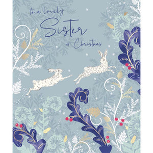 Woodmansterne Lovely Sister Rabbit Christmas Card image 0