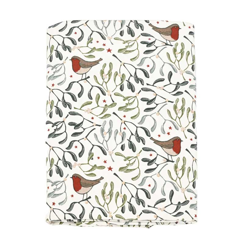 Walton &amp; Co Robin &amp; Mistletoe Tablecloth image 0