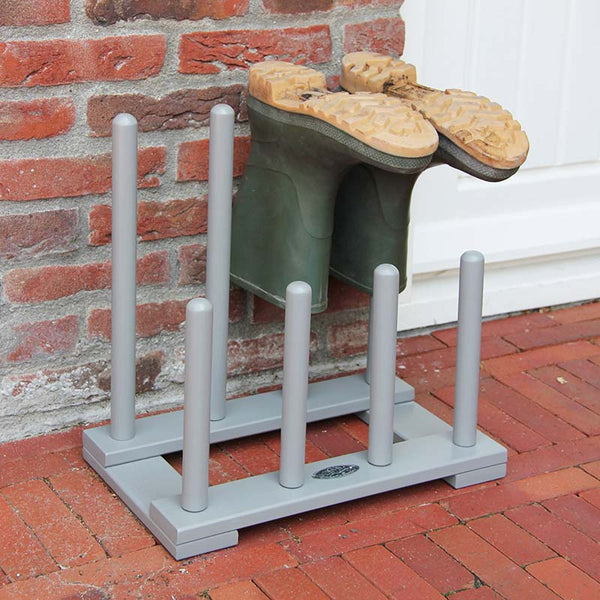 Fallen Fruits Wooden Wellington Boot Rack - Grey image