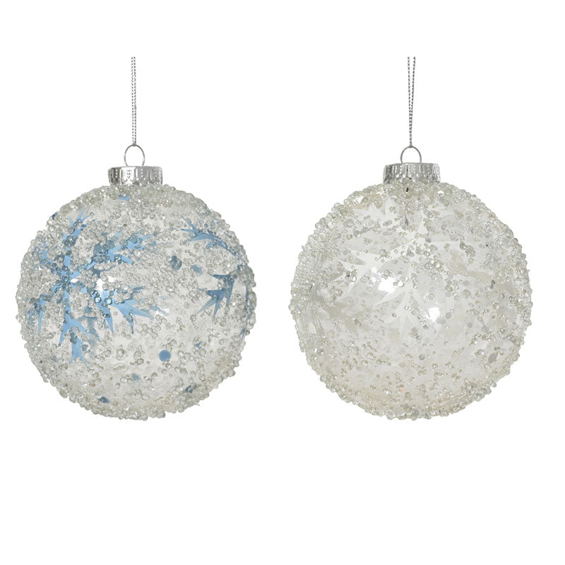 Decoris Polystyrene Bauble with Snowflakes (Assorted Designs) image 0