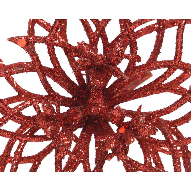 Everlands Red Glitter Flower Clip image 0