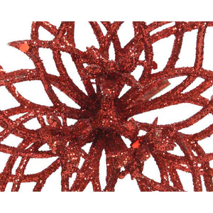 Everlands Red Glitter Flower Clip image 1