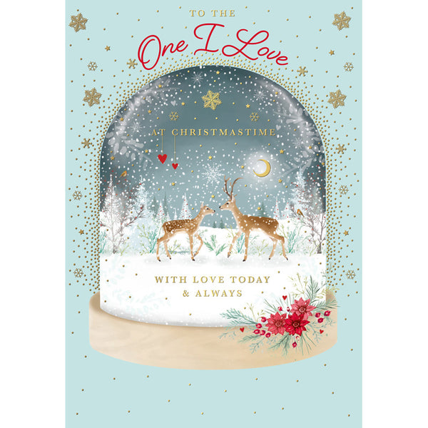 Words N Wishes Snow Globe One I Love Christmas Card image 0