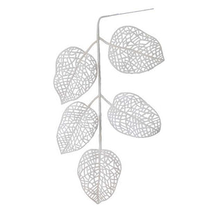 Decoris White Skeleton Leaf Spray (Pack of 10) image 0