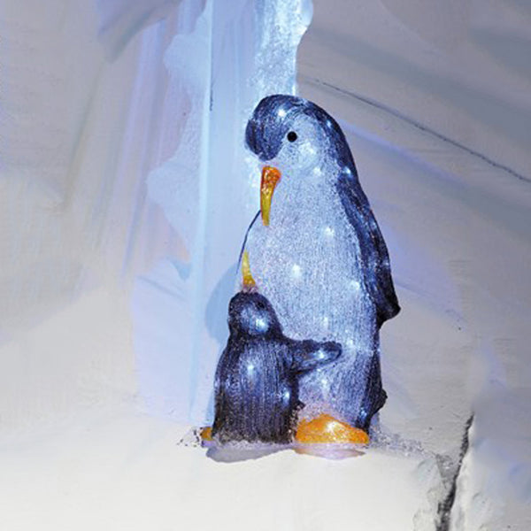 Lumineo LED Acrylic Penguin with Baby image 0