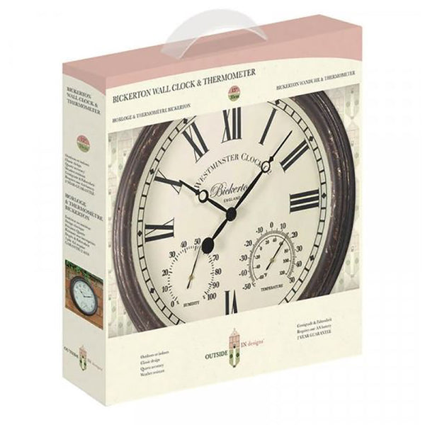 Bickerton Wall Clock & Thermometer 15-Inch image 2