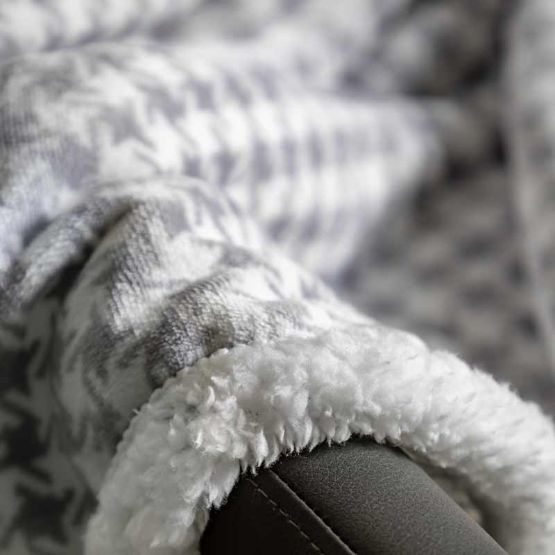 Kilburn & Scott Dogtooth Sherpa Throw in Silver image 0