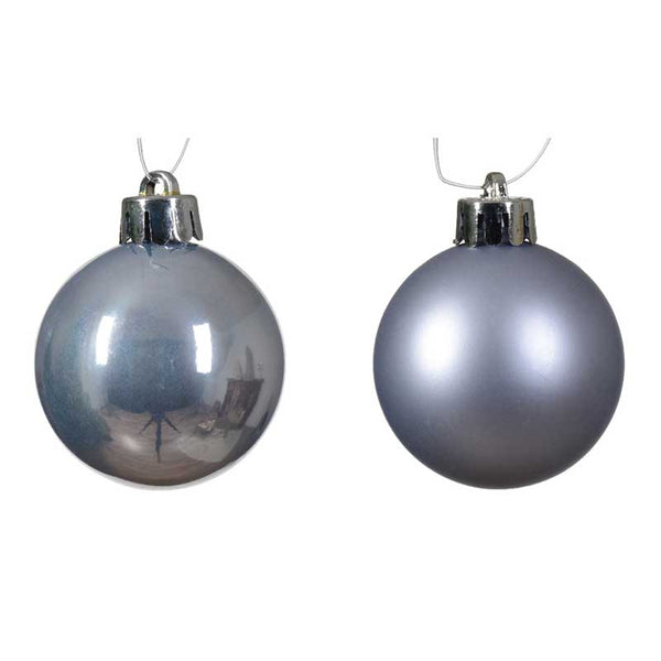 Decoris Shatterproof Baubles in Hazy Blue (Pack of 16) image 2