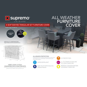 Supremo Cover for 6 Seat Rectangular Bar Set image 1