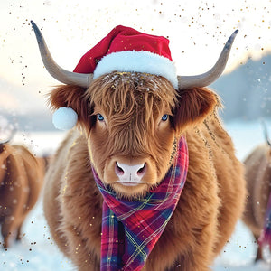 Darkroom Christmas Highland Cows Luxury Cards (Pack of 16)