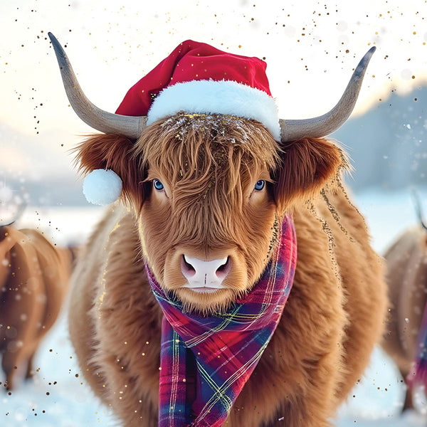 Darkroom Christmas Highland Cows Luxury Cards (Pack of 16)