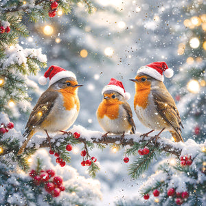 Darkroom Christmas Robins Luxury Cards (Pack of 16)