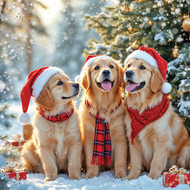 Darkroom Festive Dogs Luxury Cards (Pack of 16)