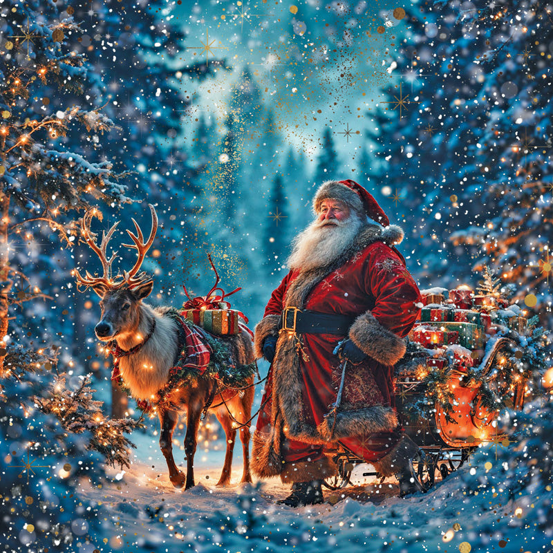 Darkroom Festive Santa's Luxury Cards (Pack of 16)