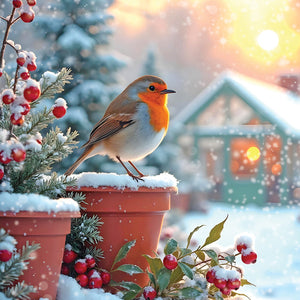 Darkroom Winter Garden Robins Cards (Pack of 16)