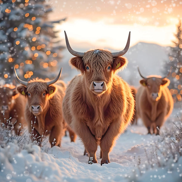 Darkroom Winter Highland Cows Cards (Pack of 16)