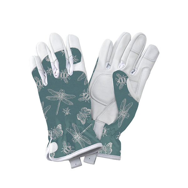 Kent & Stowe Premium Leather Gardening Gloves Flutter Bugs image 0
